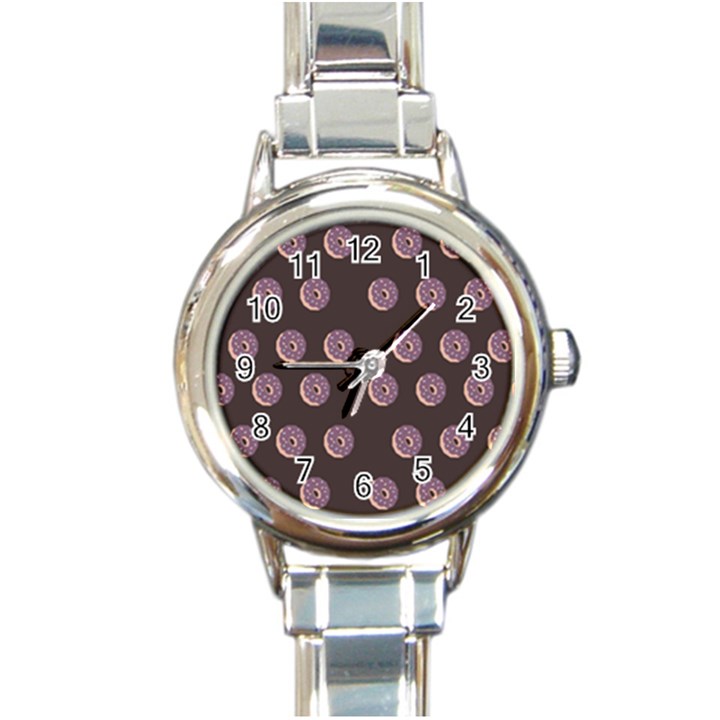 Donuts Round Italian Charm Watch