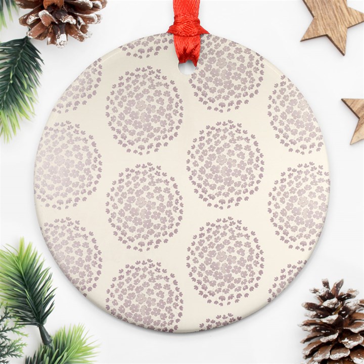 Flower Floral Star Sakura Purple Ornament (Round)