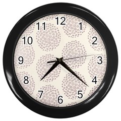 Flower Floral Star Sakura Purple Wall Clocks (black)