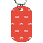 Glasses Disco Retina Red White Line Dog Tag (One Side) Front