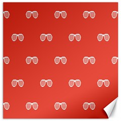 Glasses Disco Retina Red White Line Canvas 16  X 16   by Mariart