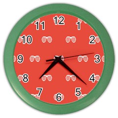 Glasses Disco Retina Red White Line Color Wall Clocks by Mariart