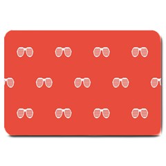 Glasses Disco Retina Red White Line Large Doormat  by Mariart