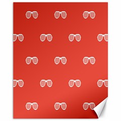 Glasses Disco Retina Red White Line Canvas 11  X 14  