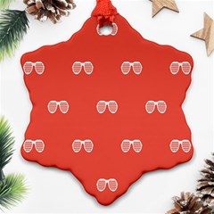 Glasses Disco Retina Red White Line Ornament (snowflake) by Mariart