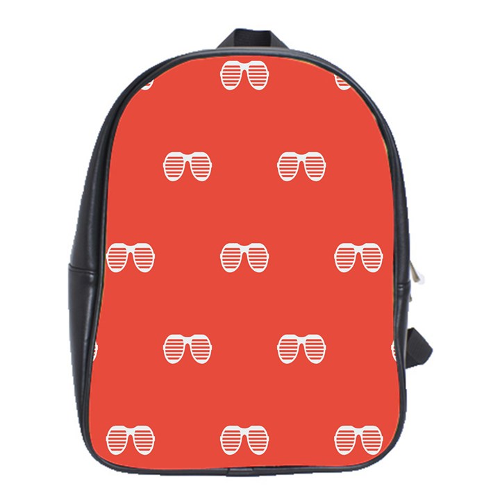 Glasses Disco Retina Red White Line School Bags (XL) 