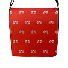 Glasses Disco Retina Red White Line Flap Messenger Bag (l)  by Mariart