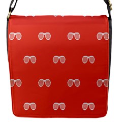 Glasses Disco Retina Red White Line Flap Messenger Bag (s) by Mariart