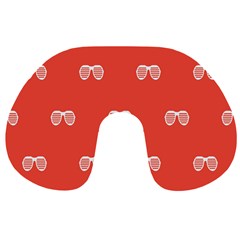 Glasses Disco Retina Red White Line Travel Neck Pillows by Mariart