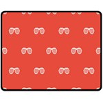 Glasses Disco Retina Red White Line Double Sided Fleece Blanket (Medium)  58.8 x47.4  Blanket Front