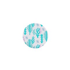 Forest Drop Blue Pink Polka Circle 1  Mini Buttons by Mariart