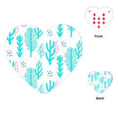 Forest Drop Blue Pink Polka Circle Playing Cards (heart)  by Mariart