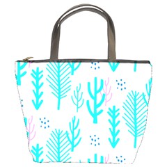 Forest Drop Blue Pink Polka Circle Bucket Bags by Mariart