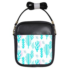 Forest Drop Blue Pink Polka Circle Girls Sling Bags by Mariart