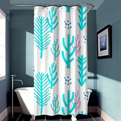 Forest Drop Blue Pink Polka Circle Shower Curtain 36  X 72  (stall)  by Mariart