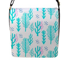 Forest Drop Blue Pink Polka Circle Flap Messenger Bag (l)  by Mariart