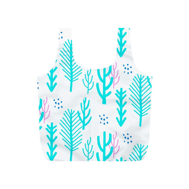 Forest Drop Blue Pink Polka Circle Full Print Recycle Bags (S) 