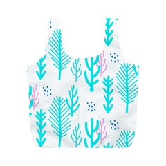 Forest Drop Blue Pink Polka Circle Full Print Recycle Bags (m)  by Mariart