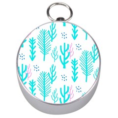 Forest Drop Blue Pink Polka Circle Silver Compasses by Mariart