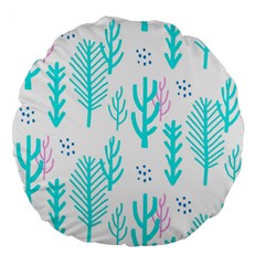 Forest Drop Blue Pink Polka Circle Large 18  Premium Flano Round Cushions by Mariart