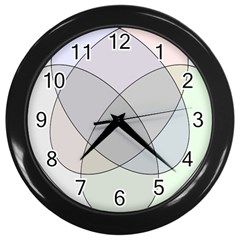 Four Way Venn Diagram Circle Wall Clocks (black) by Mariart