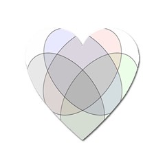 Four Way Venn Diagram Circle Heart Magnet