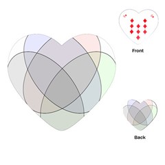 Four Way Venn Diagram Circle Playing Cards (heart)  by Mariart