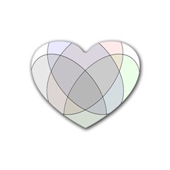 Four Way Venn Diagram Circle Rubber Coaster (heart)  by Mariart