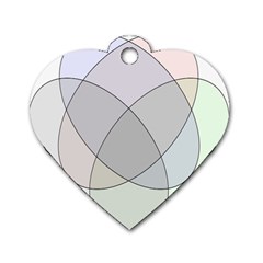 Four Way Venn Diagram Circle Dog Tag Heart (one Side) by Mariart