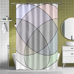 Four Way Venn Diagram Circle Shower Curtain 48  X 72  (small)  by Mariart