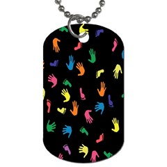 Hand And Footprints Dog Tag (one Side) by Mariart