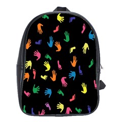 Hand And Footprints School Bags(large)  by Mariart