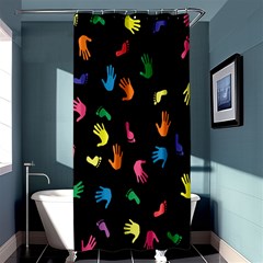 Hand And Footprints Shower Curtain 36  X 72  (stall)  by Mariart