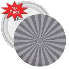 Grey Starburst Line Light 3  Buttons (10 Pack)  by Mariart