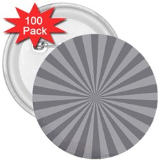 Grey Starburst Line Light 3  Buttons (100 Pack)  by Mariart