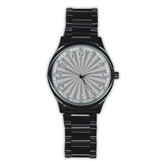 Grey Starburst Line Light Stainless Steel Round Watch by Mariart