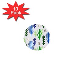 Forest Green Drop Blue Brown Polka Circle 1  Mini Buttons (10 Pack)  by Mariart