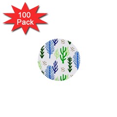 Forest Green Drop Blue Brown Polka Circle 1  Mini Buttons (100 Pack)  by Mariart