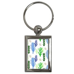 Forest Green Drop Blue Brown Polka Circle Key Chains (rectangle)  by Mariart