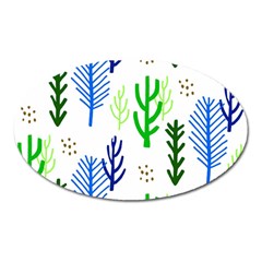 Forest Green Drop Blue Brown Polka Circle Oval Magnet by Mariart