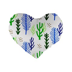 Forest Green Drop Blue Brown Polka Circle Standard 16  Premium Heart Shape Cushions by Mariart