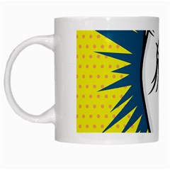 Hand Polka Dot Yellow Blue White Orange Sign White Mugs by Mariart