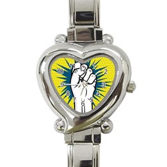 Hand Polka Dot Yellow Blue White Orange Sign Heart Italian Charm Watch by Mariart