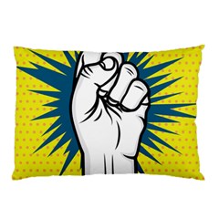 Hand Polka Dot Yellow Blue White Orange Sign Pillow Case by Mariart