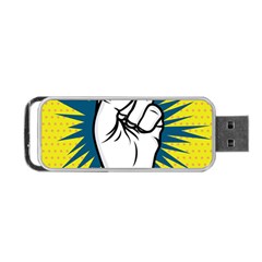 Hand Polka Dot Yellow Blue White Orange Sign Portable Usb Flash (two Sides) by Mariart