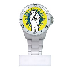 Hand Polka Dot Yellow Blue White Orange Sign Plastic Nurses Watch by Mariart