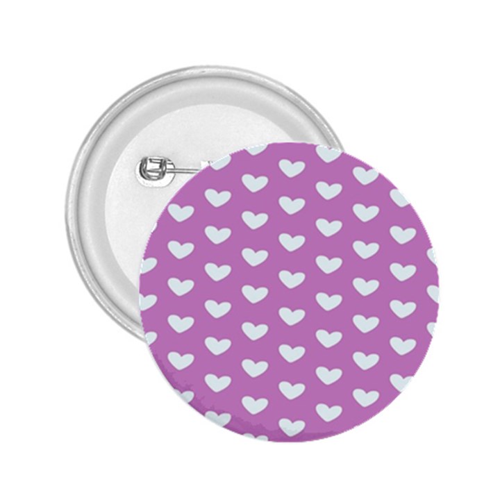 Heart Love Valentine White Purple Card 2.25  Buttons