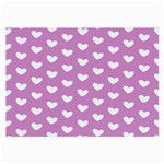 Heart Love Valentine White Purple Card Large Glasses Cloth (2-Side) Front