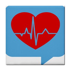 Heartbeat Health Heart Sign Red Blue Tile Coasters by Mariart