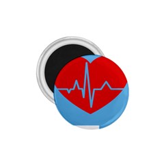 Heartbeat Health Heart Sign Red Blue 1 75  Magnets